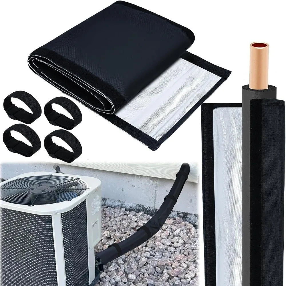 3 Layer Oxford Cloth HVAC Copper Pipe Insulation Cover Zipper Flexible Air Conditioning Pipe Protective Sleeve Oasis Select