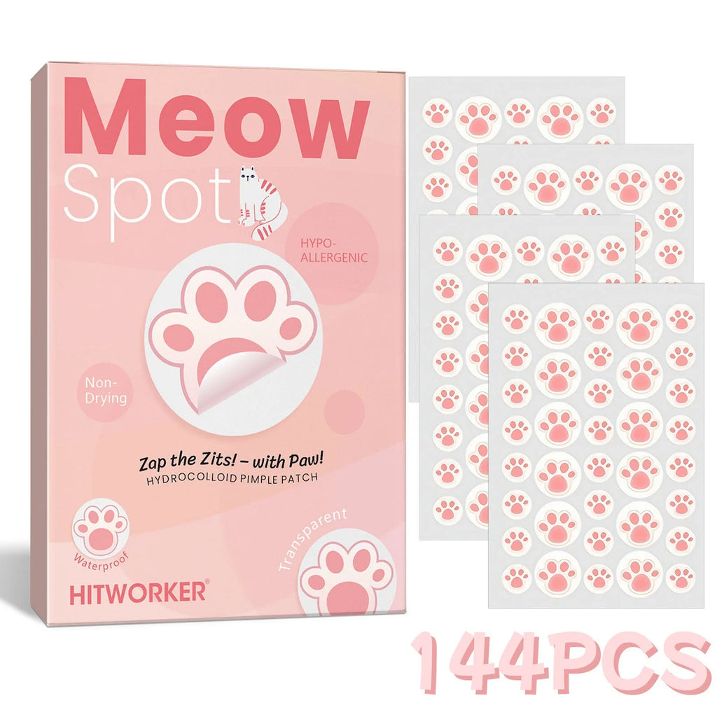 144 pieces of cat scratch cute design water-based gel acne patch - alcohol free, odorless, non irritating, cute acne patch Oasis Select 144pcs
