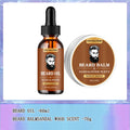 Organic Beard Growth Oil & Sandalwood Balm 1/2/4 Set-24H Nourishing, No Flakes, Men's Grooming Kit with Argan Oil & Vitamin E Oasis Select Set-A