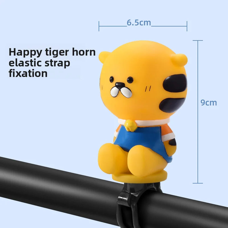 Children's balance car air horn bicycle bell super loud sliding car horn universal cute cartoon bell decoration Oasis Select happy tiger