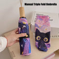 Cartoon Cat Pink Folding Umbrella Professional Sun Protection And UV Protection Umbrella Dual use of Rain and Sunny Automatic Oasis Select hand movement 8K iron