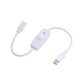 USB Type C With ON/OFF Switch Power Button 30CM Charging Extension Cable Universal Type-C Extension Cable Oasis Select White