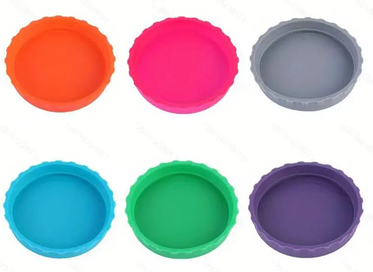 6 Pack Silicone Soda Lid Beverage Can Cover Beer Bottle Caps Juice Can Topper Reusable Coke Can Saver 6 Color Can Stopper Oasis Select 6pcs
