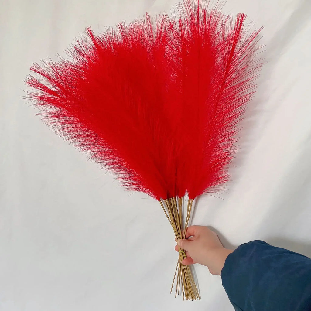 55CM Fluffy Pampas Grass Boho Decor Flower Fake Plant Reed Simulated Wedding Party Home Decoration Artificial Flowers Oasis Select RD 1pc