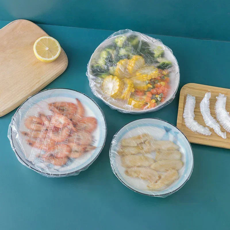 Reusable Disposable Elastic Food Lids Plastic Wrap Durable Plate Covers for Bowls Kitchen Food Saver Bag Oasis Select