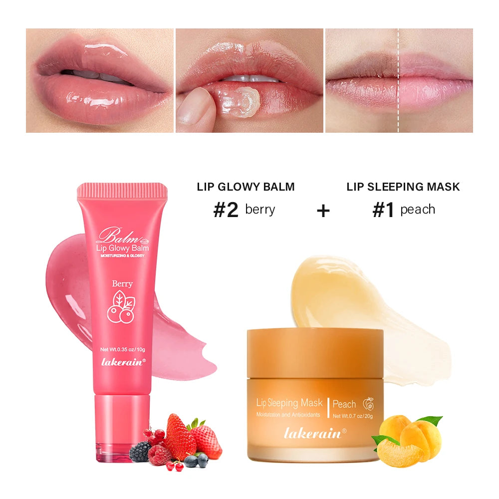 Lip Balm & Lip Mask Set Moisturizing Night Lips Care Multiple Colors Makeup Maintenance Lip Anti-Cracking Lip Oil Care Cosmetic Oasis Select SET 5