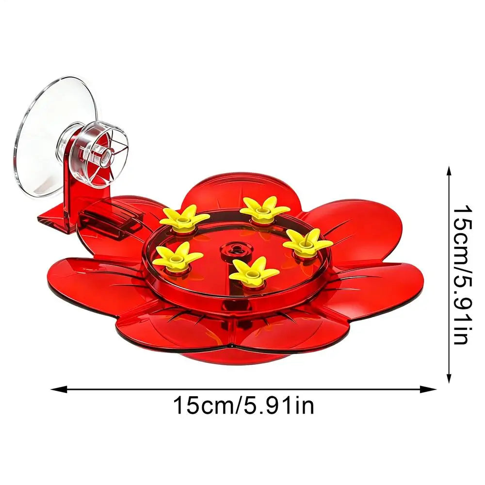 Hummingbird Feeders Outdoor Hanging Leak-Proof Feeder with Hook Garden Bird Feeder Multi Feeding Port Outdoor Bird Water Bowl Oasis Select Red