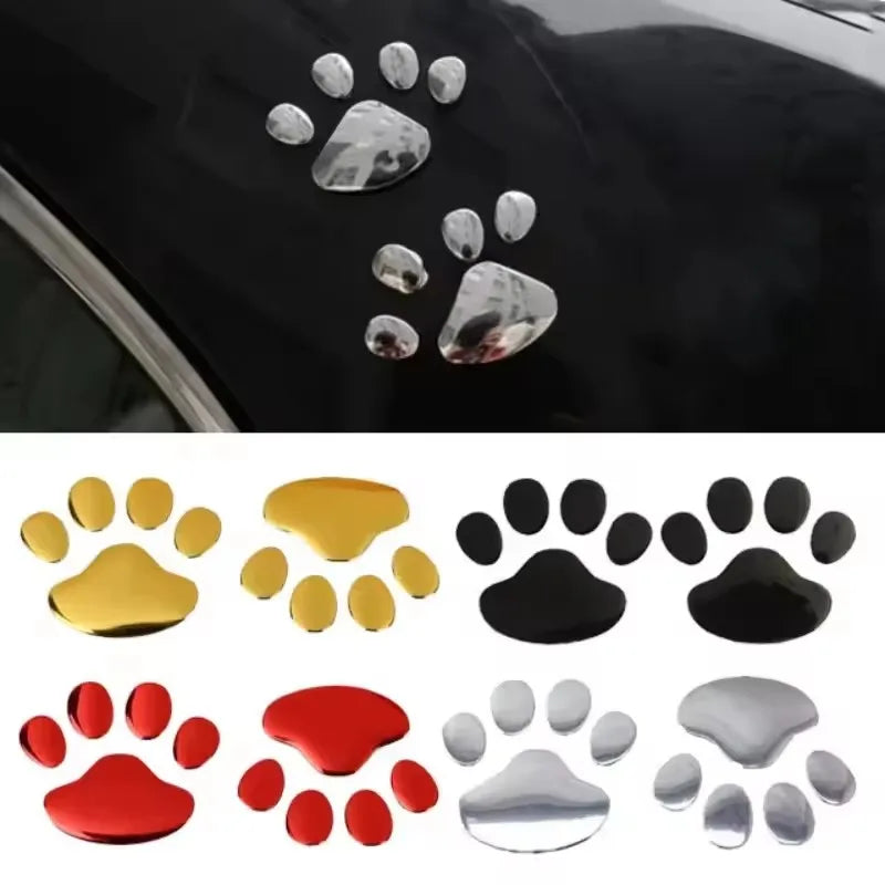 1/2/4pairs Car 3D Stereo Footprint Car Stickers Creative Dog Paw Body Stickers Soft Electric Car Footprint Personalized Stickers Oasis Select