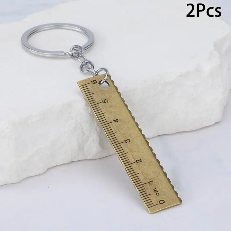 ♥Mini Stainless Steel Ruler Keychain | 1-5cm Portable Measuring Tool Key Rings (Anti-loss Measuring Ruler) Oasis Select B2