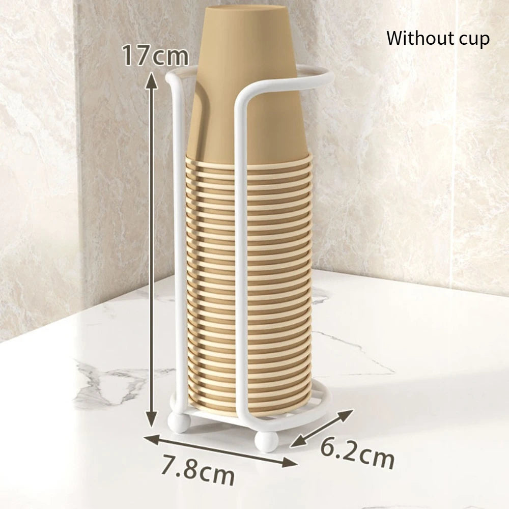 Multifunctional Kitchen Paper Cup Holder Plastic Cup Holder Cup Organizier Desktop Cup Storage Rack Large Capacity Oasis Select Single Grid White