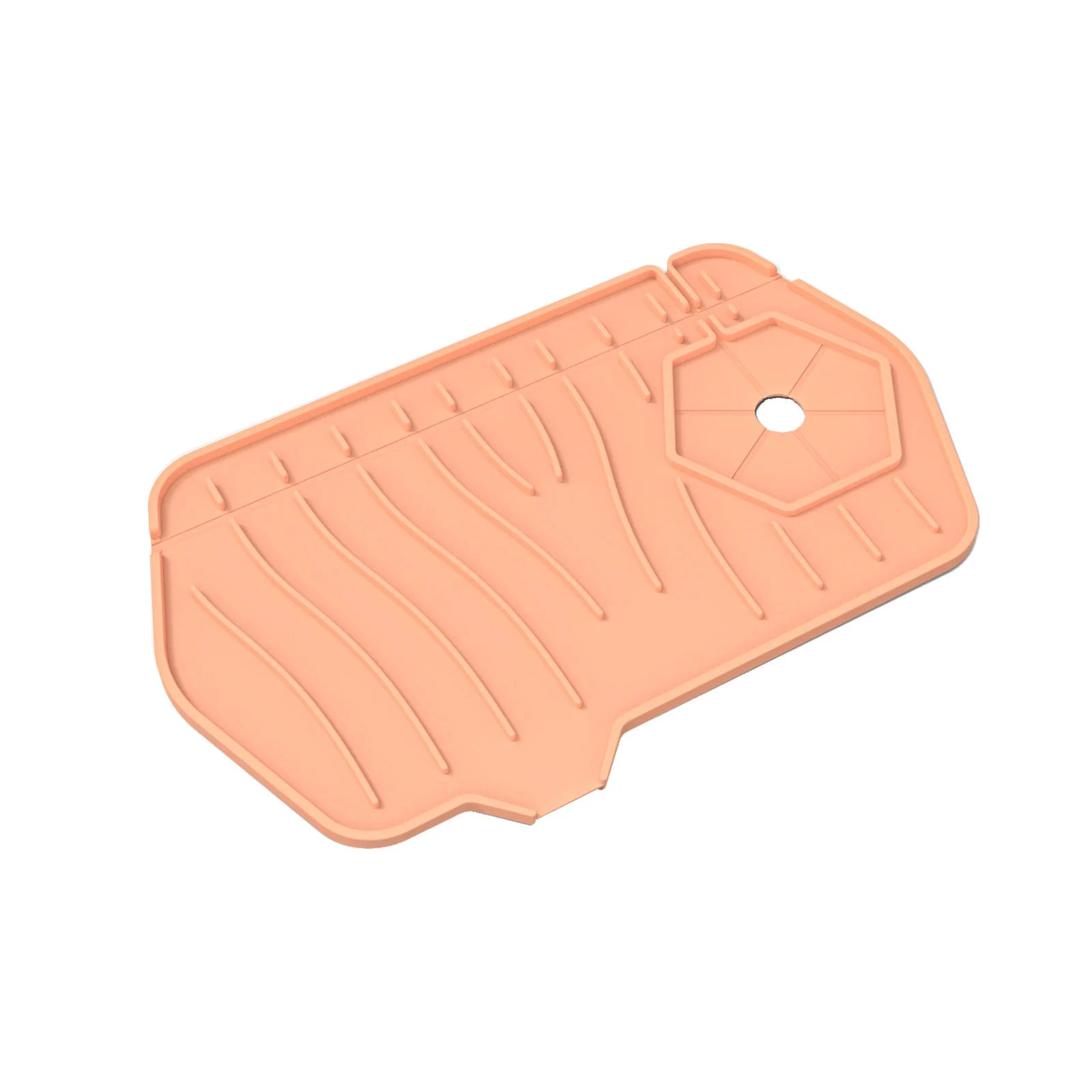 Kitchen Silicone Faucet Mat Sink Splash Guard Faucet Drainage Mat Drying Pad Kitchen Bathroom Double-sided Water Draining Pad Oasis Select Pink