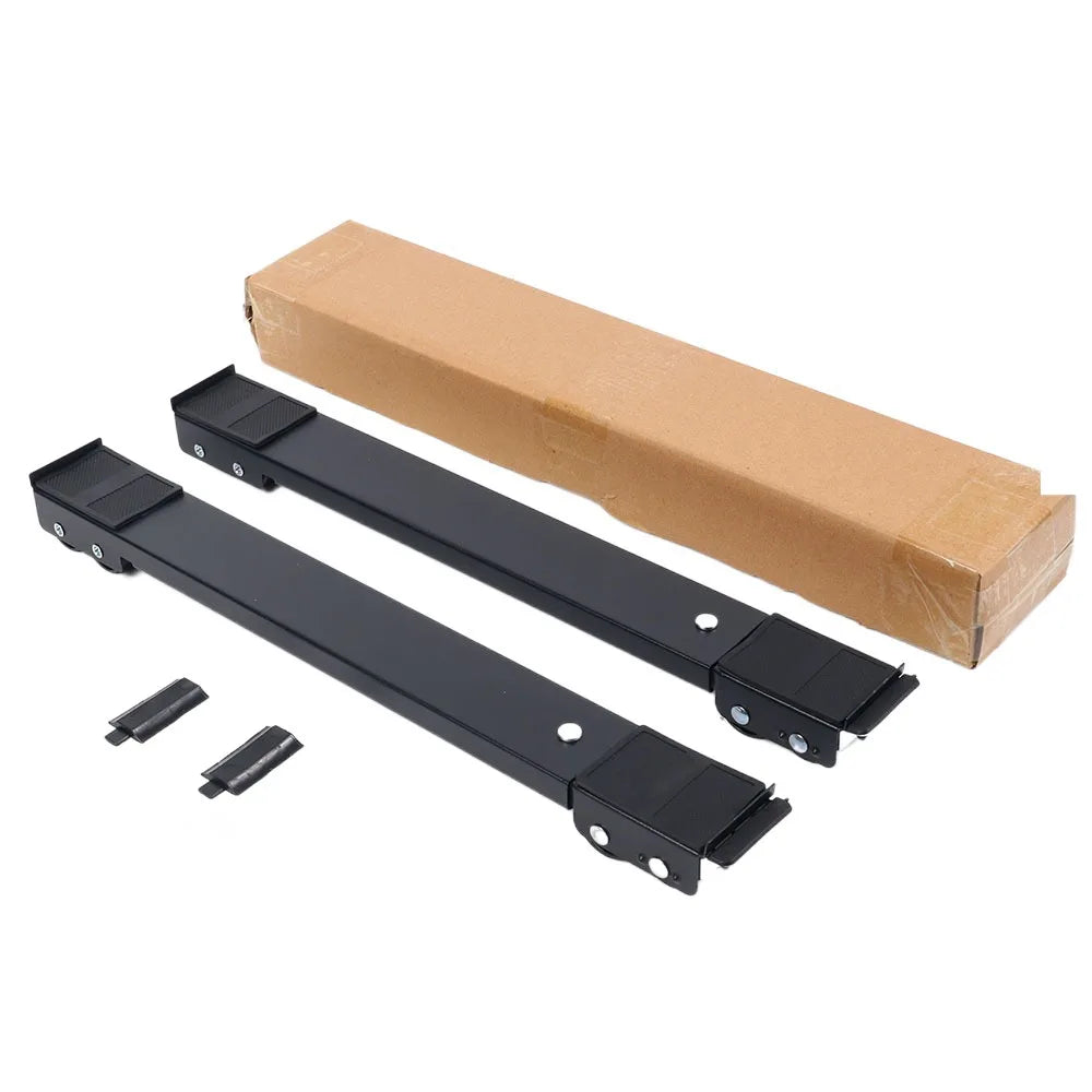 2PCS 24 Wheel Washing Machine Base Holder Movable Adjustable Refrigerator Universal Wheels 360° Rotation Furniture Moving Tools Oasis Select Black