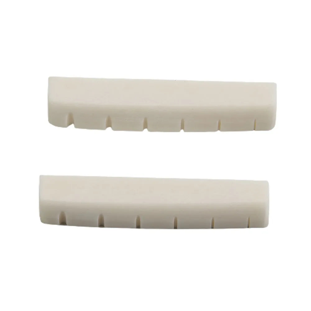 2 Sets 4 Pcs 6 String Acoustic Guitar Bone Bridge Saddle 72mm And Nut 43mm Cow Bone Nut Top Folk Pillow Folk Bottom Pillow Oasis Select