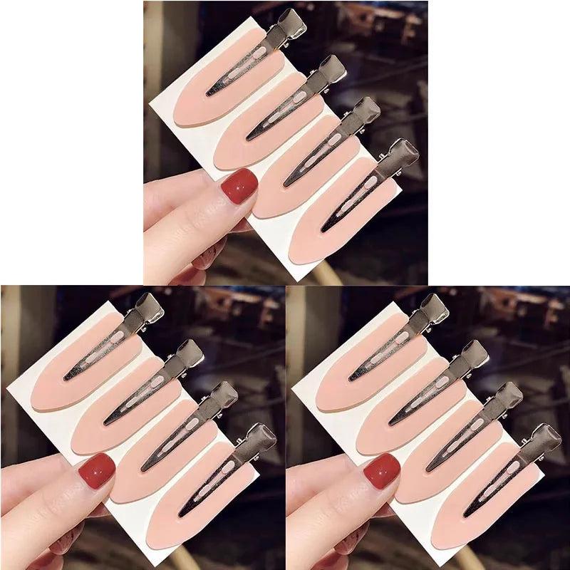 4/8/12pcs No Bend Seamless Hair Clips Side Bangs Barrette Makeup Washing Face Accessories Women Girls Styling Hairpins Oasis Select pink-12pcs