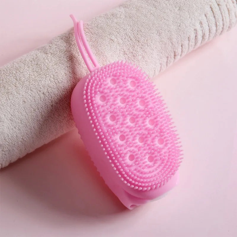 Soft Silicone Body Scrubber Multi-purpose Shower Exfoliating Brush Bubble Massage Sponge for Full Body Skin Cleansing Oasis Select