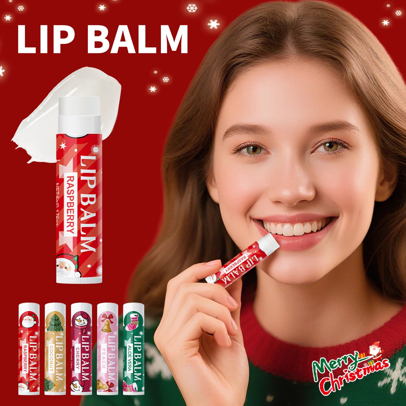 20PCS lipstick Set -5 Taste Christmas Theme Deep moisturizing and lasting moisturizing to create plump and shiny lips Oasis Select
