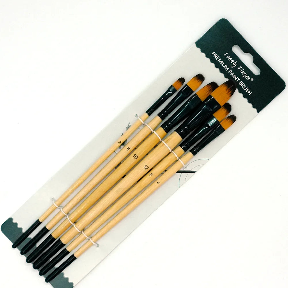 Paint Brushes Set - 6/24pcs Paint Brushes, Art Painting for Acrylic Watercolor Gouache Oil & Face Painting, Models, Figurine and Oasis Select 6 Wood Filbert