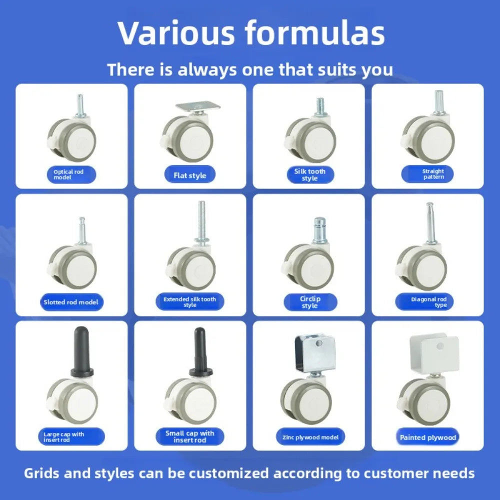 1Pcs RubberThreaded Caster, M6/M8 Swivel Stem for Replacement, Twin Caster Wheels with Locking Brake Oasis Select