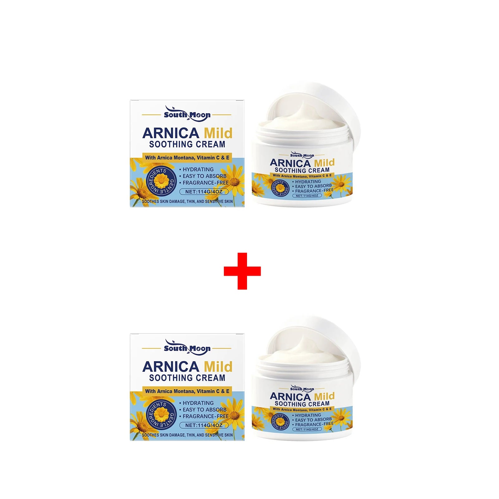 Soothing and Repairing Cream Repair Damaged Barriers Relieve Bruises Arnica Cream Reduce Swelling Marks Fragrance-Free Skin Care Oasis Select 2pcs