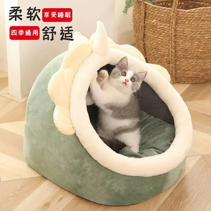 Pet Mat Removable and Washable Cat Nest Dog Kennel Four Seasons Universal Rabbit Nest Warm Cat Nest Sleeping Cat House Toy Oasis Select Unicorn S 30x30x28cm