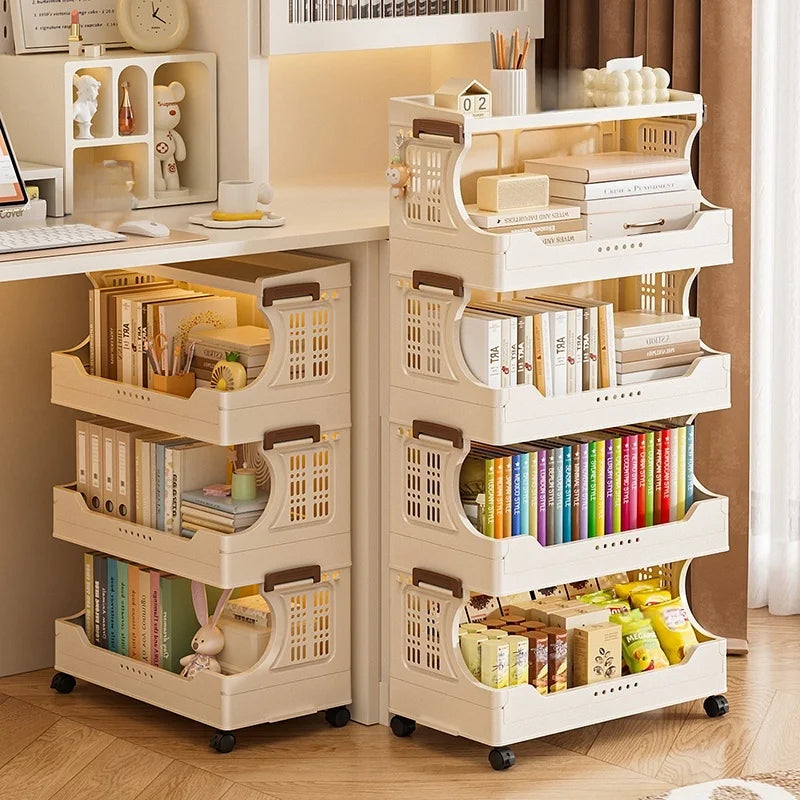 Installation-free storage cabinet - Home bedroom bedside table - Kitchen bathroom multi-layer foldable storage rack Oasis Select