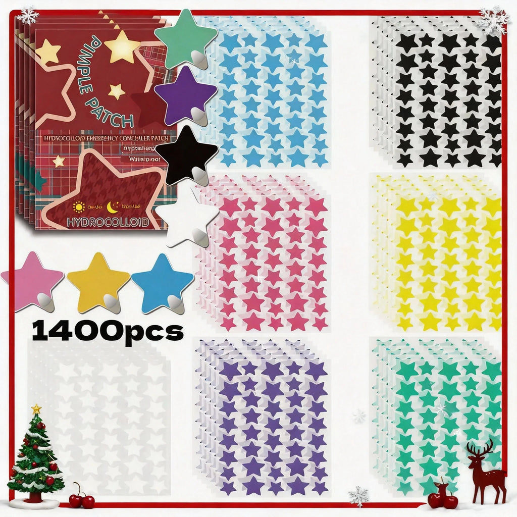 1400pcs Star Hydrocolloid Acne Patches – Invisible & Breathable Hydrocolloid Acne Patch Oasis Select