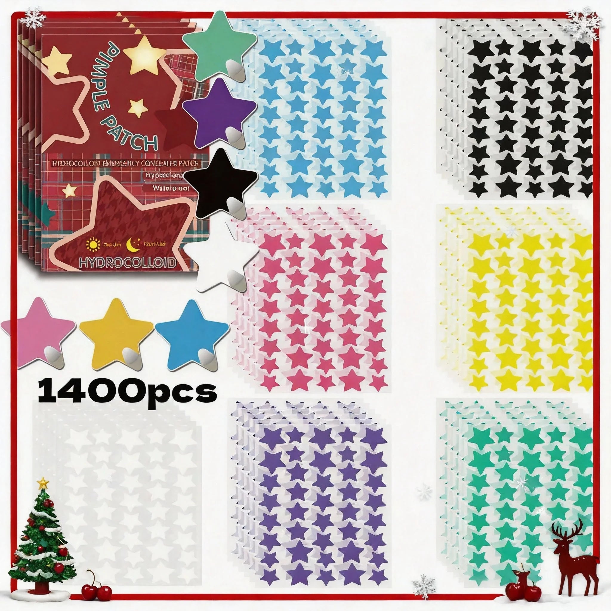 1400pcs Star Hydrocolloid Acne Patches – Invisible & Breathable Hydrocolloid Acne Patch Oasis Select