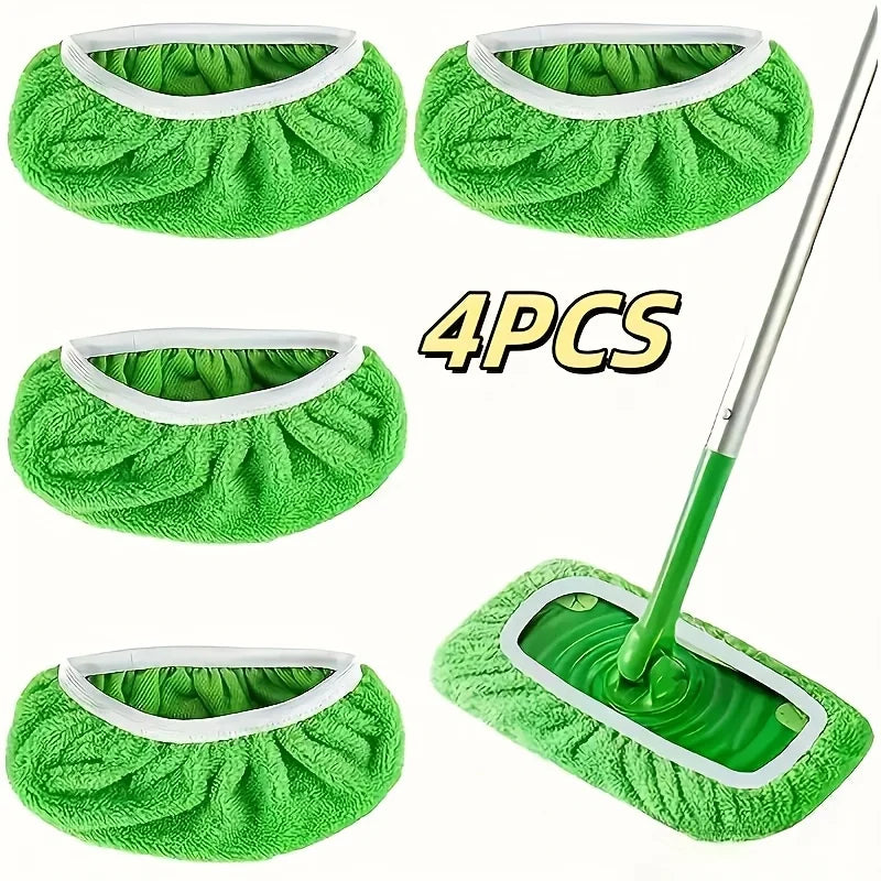 4 Reusable Mop Pads with High Water Absorption and Ultra-fine Fiber Cleaning Pads That Can Firmly Adhere To Most Standard Mops Oasis Select 4 Packs Green