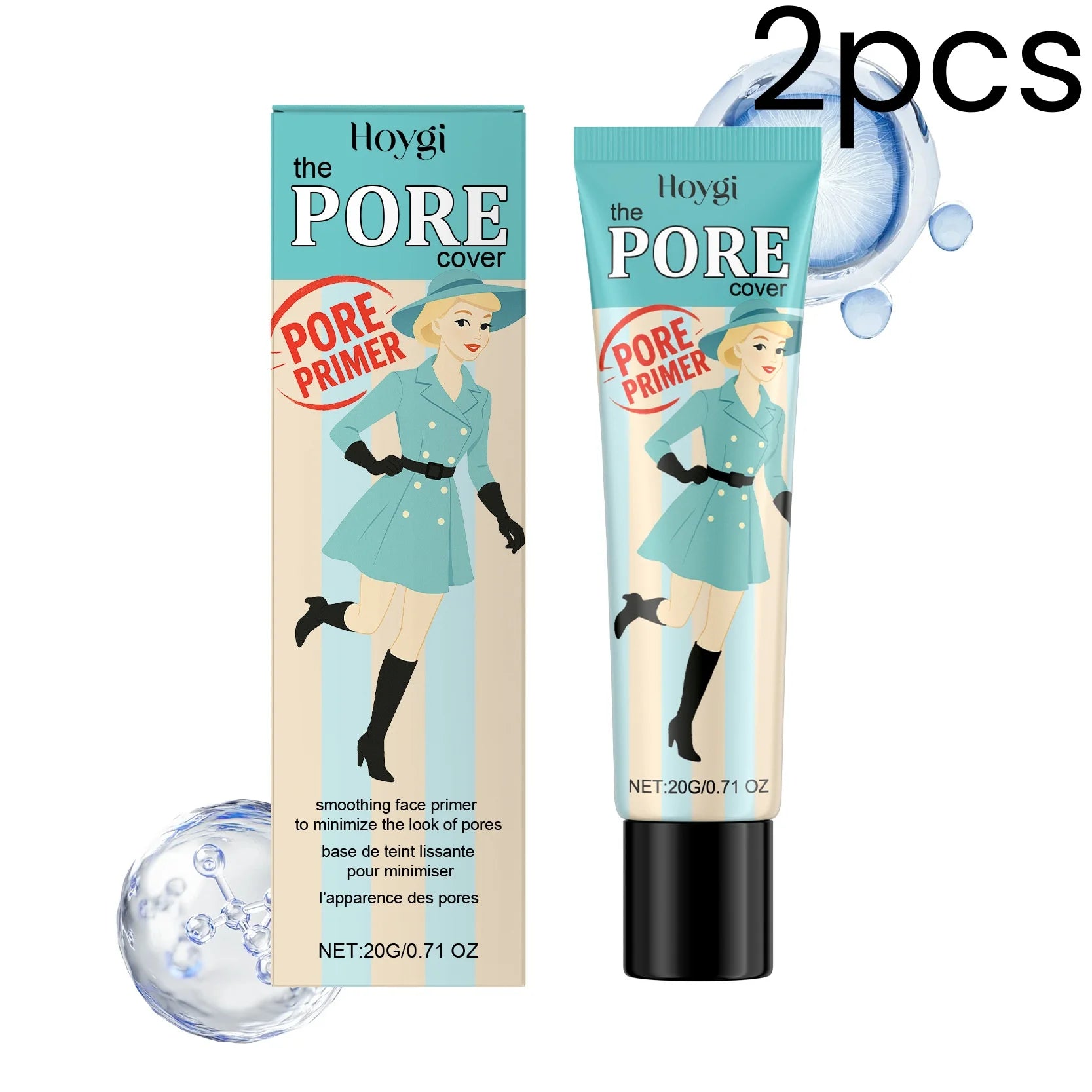 Hoygi Pore Primer Long Lasting Makeup Absorb Excess Oil Fine Texture Refresh Moisturizing Gentle Formula Smoothing Face Primer Oasis Select 2pcs