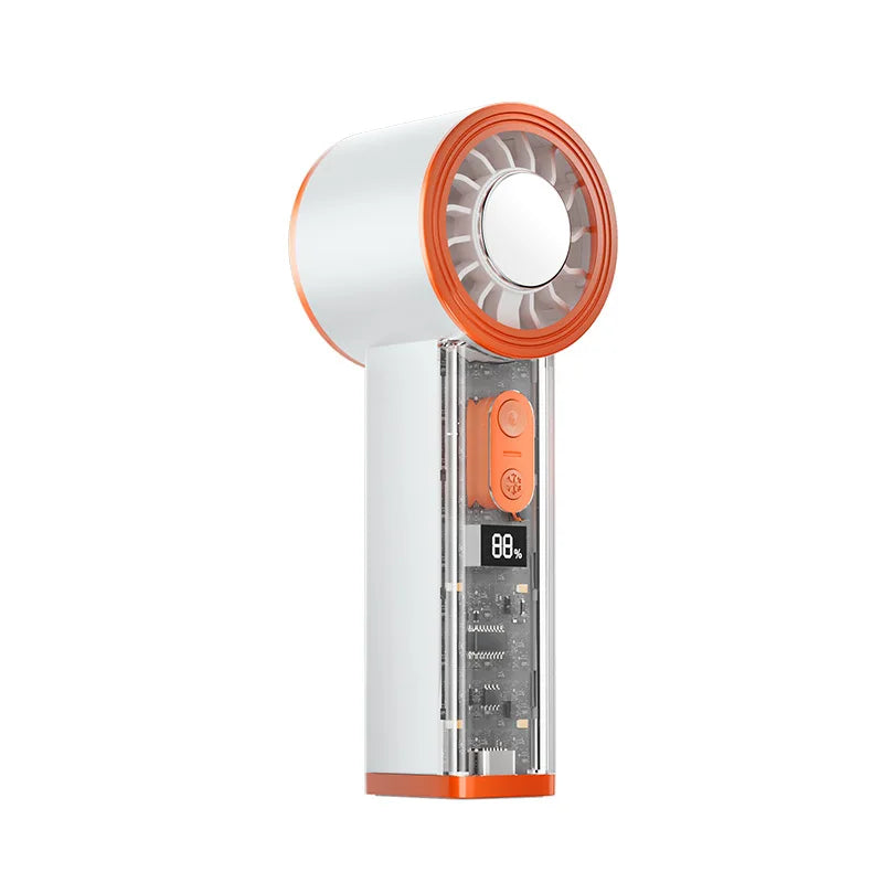 Ice Ceramic Cold Compress Handheld Fan 100 Speed 16°C Cooling 2000mAh Transparent Brushless Motor LED Light Portable Fan Oasis Select A