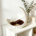 Luxury Pearl MoonStorage Plate Multi Purpose Desktop Display Dish Makeup Trinket Holder Bedroom Dressing Table Decoration Oasis Select White