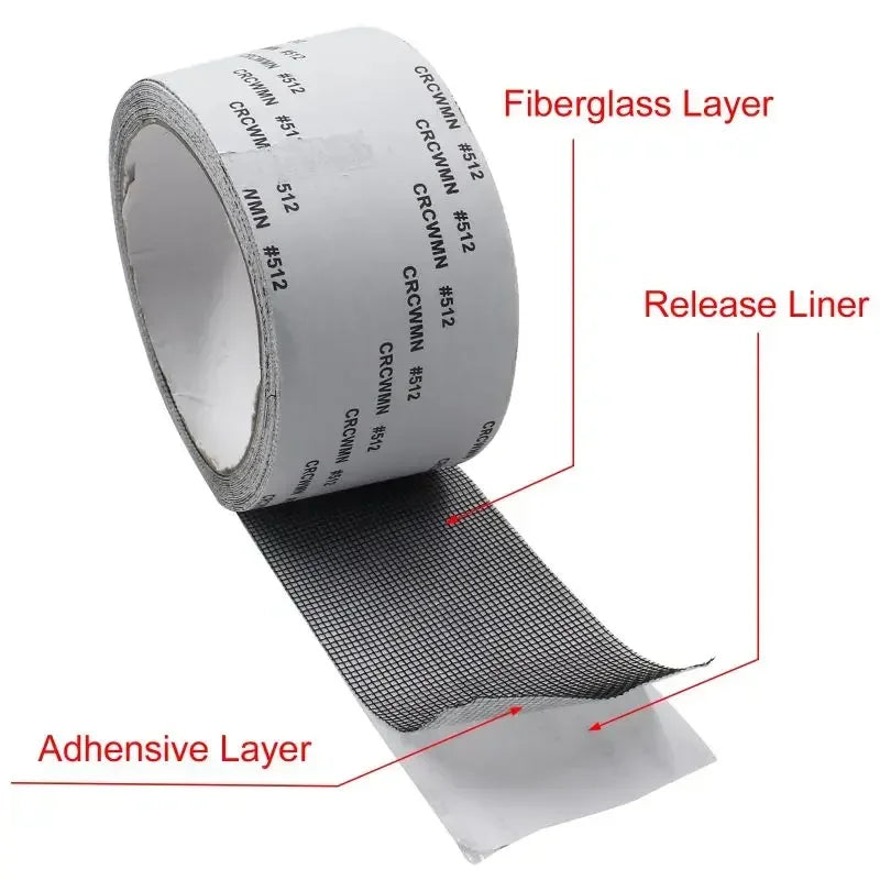 5x200cm Screen Repair Tape Window Door Waterproof Mosquito Net Patch Self-adhesive Super Fix Mesh Netting Broken Holes Tool Oasis Select
