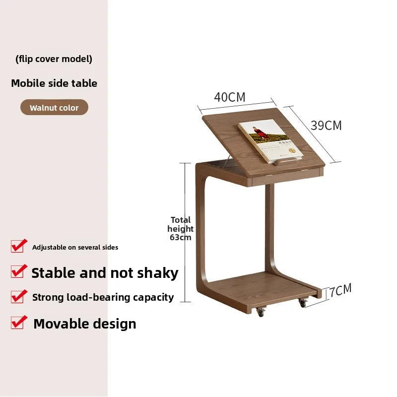 Multi-functional Coffee table removable sofa side small coffee table household living room side table Oasis Select Walnut 40A