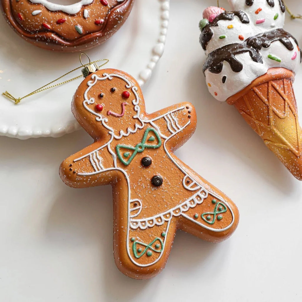 Gingerbread Man Christmas Tree Hanging Ornament Plastic Cute Holiday Pendant For Kids And Adults Home Table Mantel Party Decor Oasis Select
