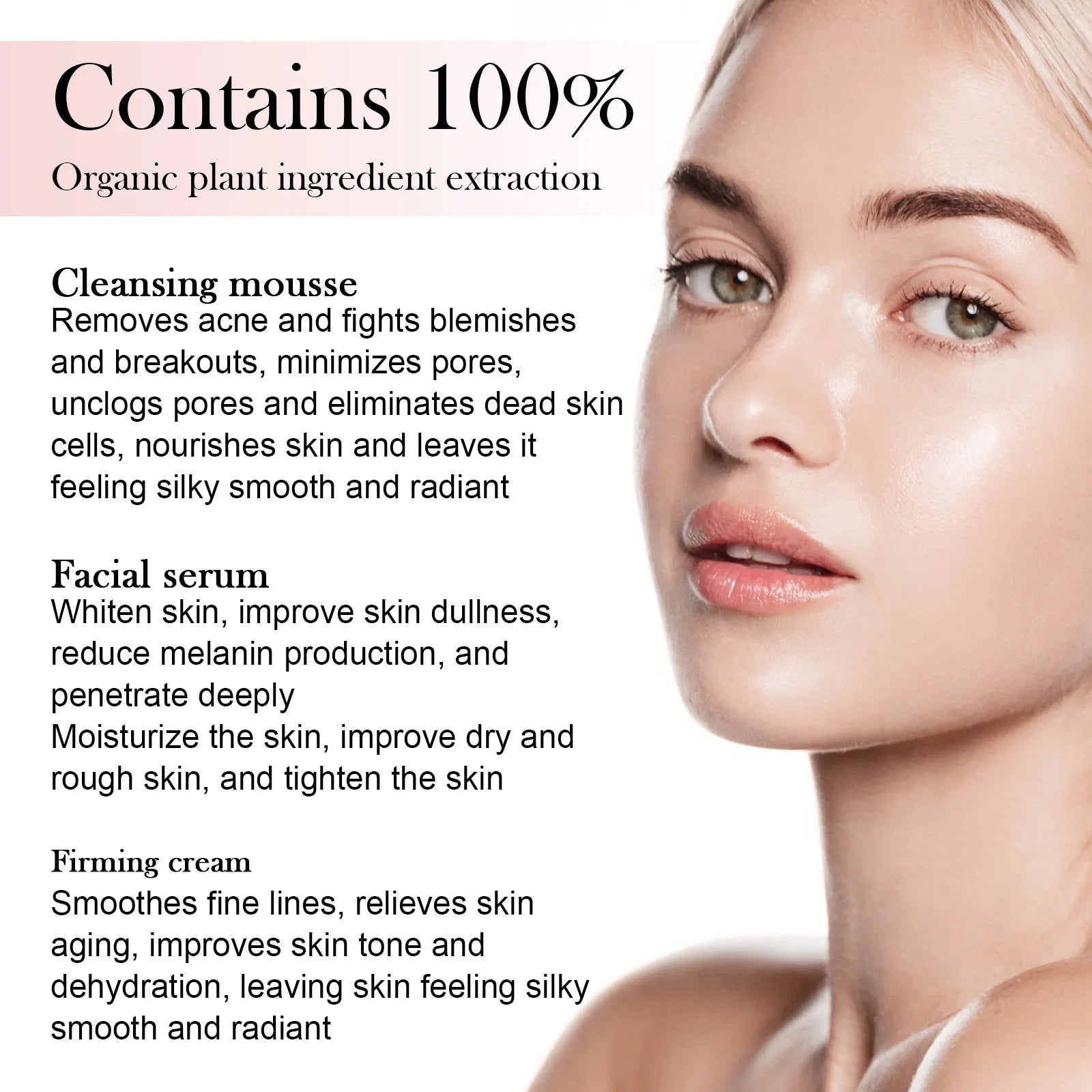 Facial Moisturizing Set Hydrate Brighten Firm Skin Exfoliating Acne Removal Shrink Pore Fix Sensitive Dullness Collagen Face Kit Oasis Select