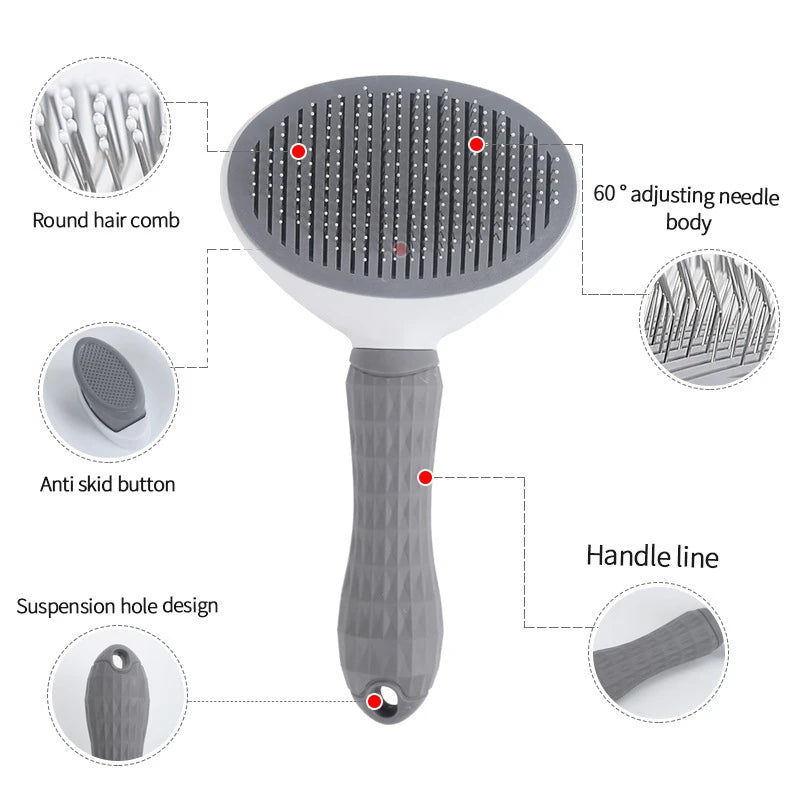 Pet Dog Brush Cat Comb Self Cleaning Pet Hair Remover Brush For Dogs Cats Grooming Tools Pets Dematting Comb Dogs Accessories Oasis Select