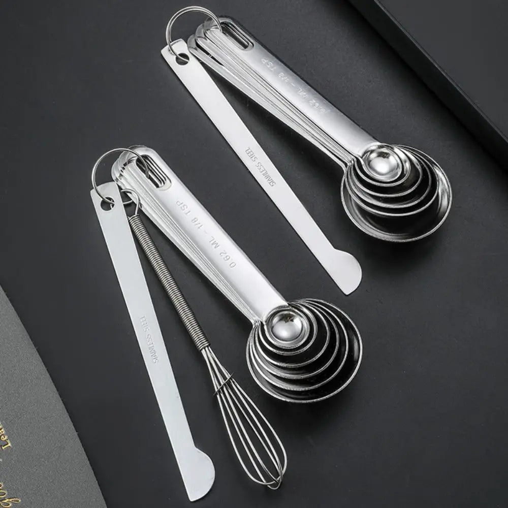 Stainless Steel Measuring Spoon Set – Engraved Scale Baking