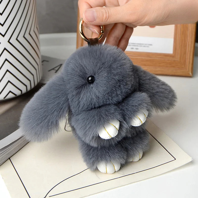 15cm Gifts Rabbit Fur Keychain Women Bag Car Key chain Pendant Decoration Jewelry Bags Hangings Accessories Oasis Select