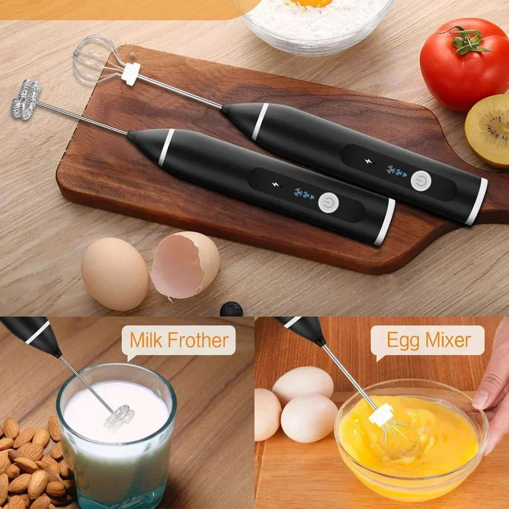 USB Electrical Milk Frothers Electric Handheld Blender with Mini Coffee Maker Whisk Mixer for Coffee Cappuccino Cream Foamer Oasis Select