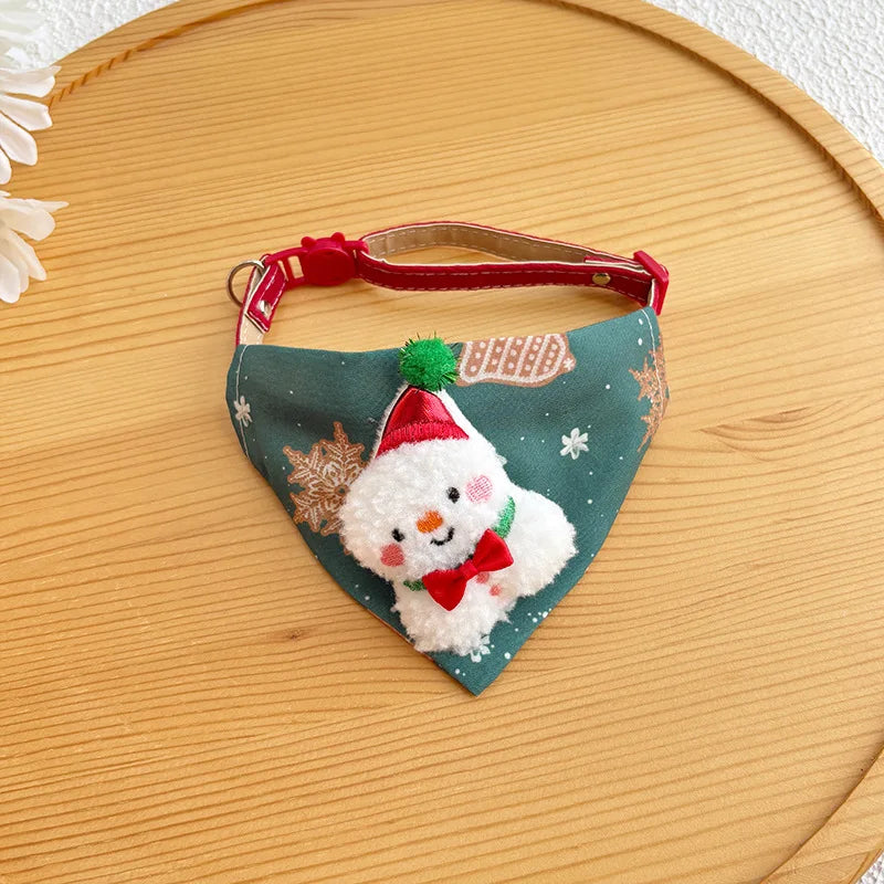 Christmas Pet Triangle Scarf Collar Cute Cat Christmas Accessories Dog Collar Red Elk Oasis Select Yeti Triangle Towel