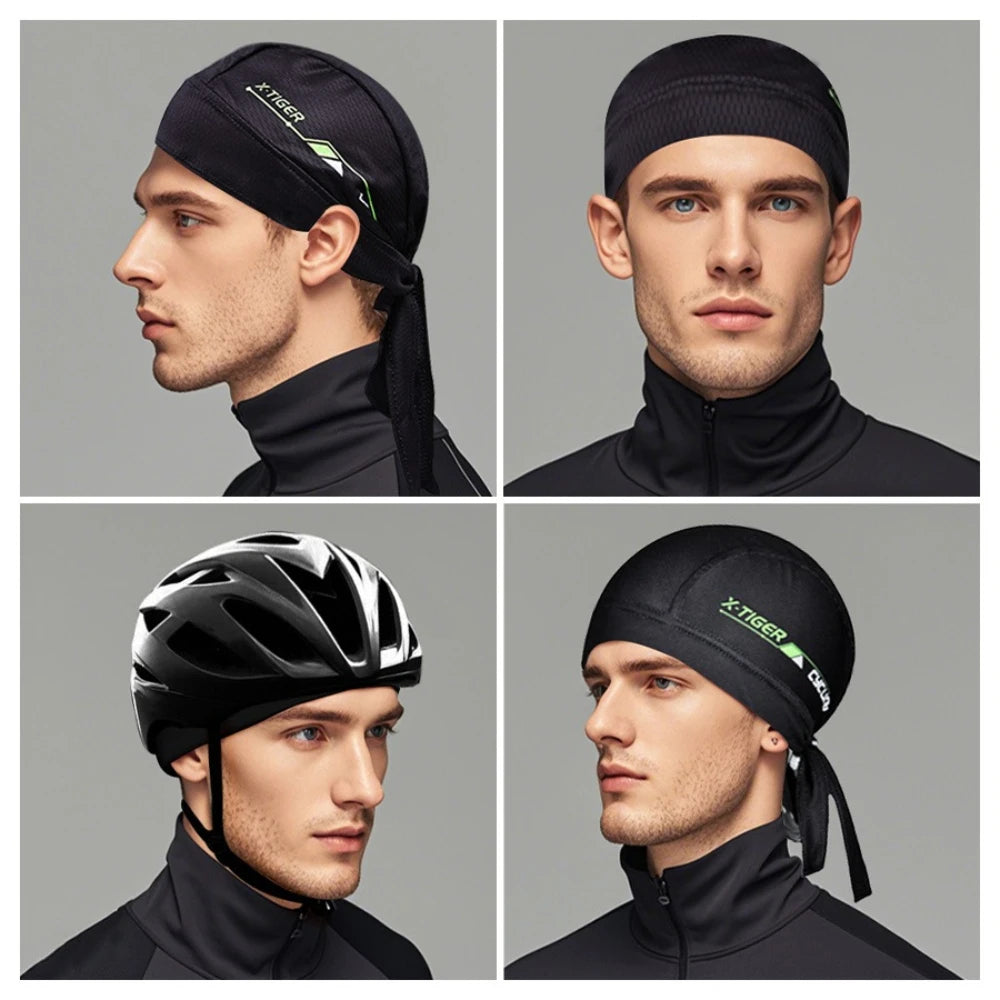 X-TIGER Men's Cycling Bandana Cap Elastic Breathable Summer Quick Dry MTB Bike Headscarf Outdoor Sports Running Riding Headwear Oasis Select