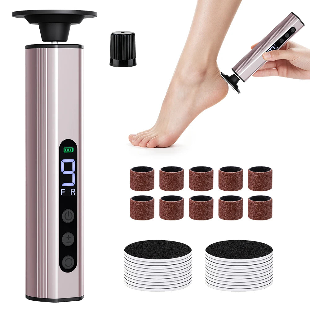 Electric Foot File Pedicure Machine – 9-Speed Rechargeable