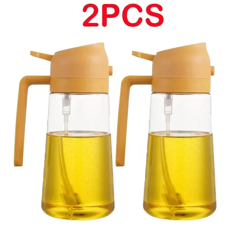 Olive Spray Dispenser Oil Dispenser Bottle for One Kitchen Oil Spray Oil Polisher Bottle Kitchen Storage for Camping Bbq Baking Oasis Select 2PCS-Yellow-Plastic