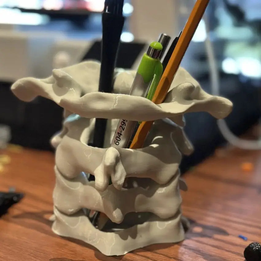 Simulation Spine Brush Holder 3D Printting Pen Holder Spine 3D Vase Table Storage Box Office Home Decor Desktop Organizer Oasis Select Technology gray