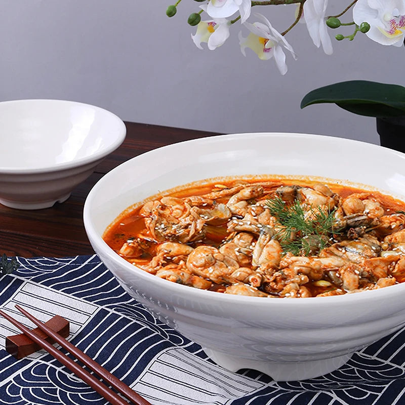 Thickened Melamine Noodle Bowl Household Plastic Tableware Restaurant Commercial Ramen Salad Bowl Not Easily Broken Soup Bowls Oasis Select