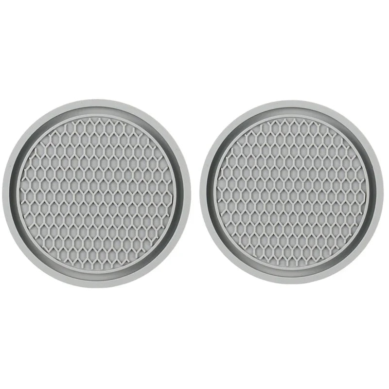 1/2 pcs/set black car auto cup holder anti slip insert coasters pads interior accessories universal fits perfectly for most cups Oasis Select 2PCS Grey