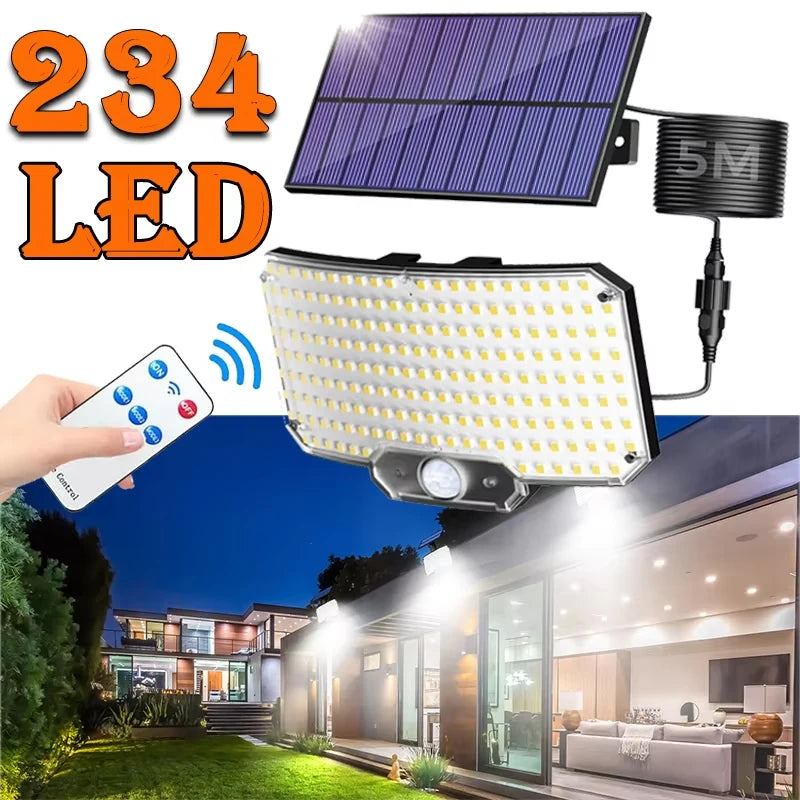 Solar Lights Outdoor 3 Modes Motion Sensor Flood Lights 234LED Solar Wall Lights for Outside Yard Garden Fence Pathway Lighting Oasis Select
