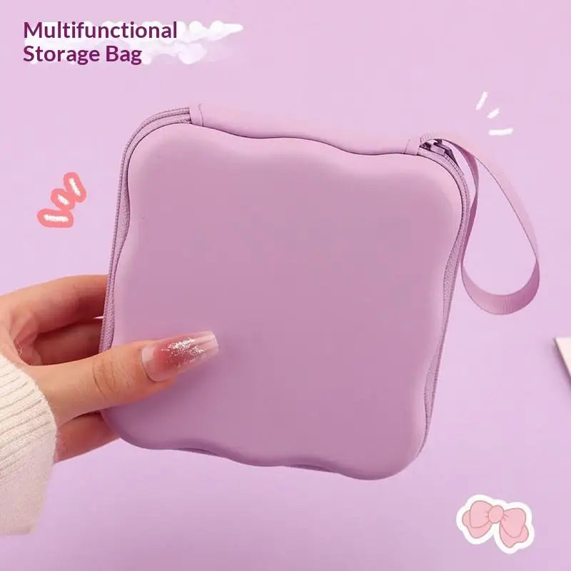 Cute 3D Heart Wave Charger Storage Bag | Travel Organizer