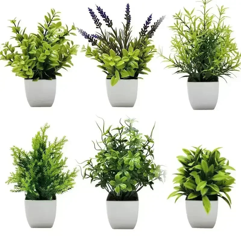 Lifelike Artificial Potted Plants for Home Office Decor Mini Fake Greenery Desk Top Decoration Modern Table Centerpiece Oasis Select