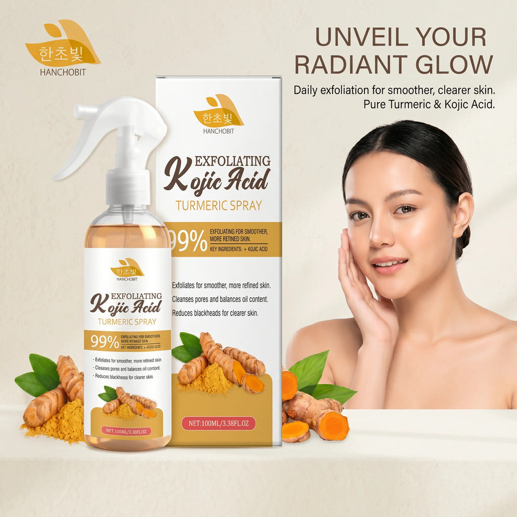 Kojic Acid Turmeric Spray for Exfoliating Blackhead Remover Oil Control Mist Pore Cleanser Oil Balancing Toner Smooth Skin Care Oasis Select